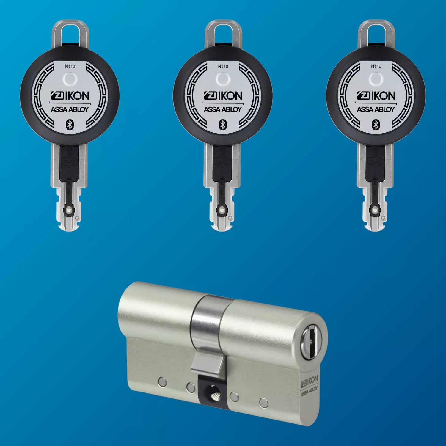 CLIQ Go Starterset Connect - bestehend aus drei Nutzerschlüsseln und einem Zylinder - programmierbar per App